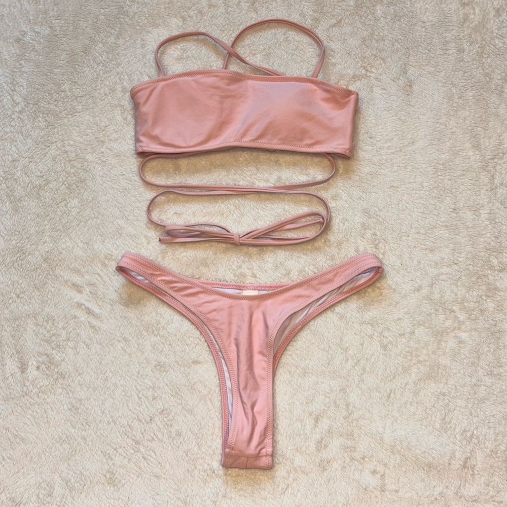 Pink Strappy Two Piece Bikini